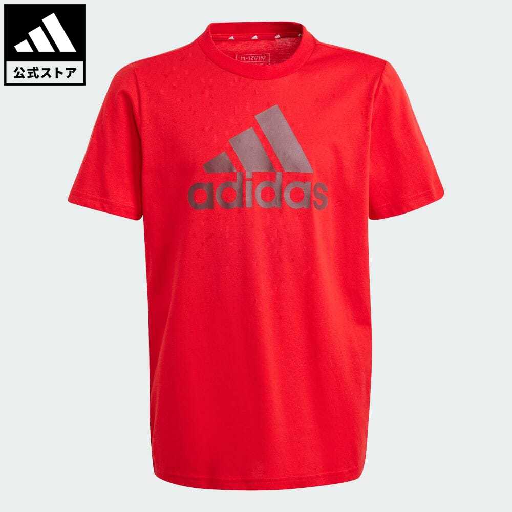 【20%OFFクーポン対象 08/24 00:00〜08/25 23:59】【公式】アディダス adidas 返品可 エッセンシャルズ ビッグロゴ コットン半袖Tシャツ スポーツウェア キッズ／子供用 ウェア・服 トップス Tシャツ 赤 レッド IJ6262 半袖のサムネイル