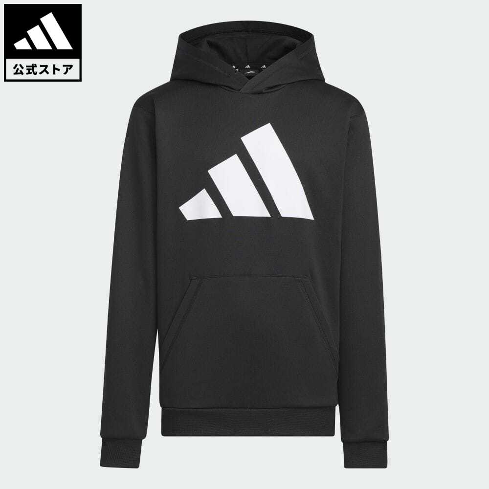 【48%OFF 8/4-8/10】【公式】アディダス adidas 返品可 トレイン エッセンシャルズ AEROREADY ウォーム ロゴ ルーズフィット プルオーバーパーカー スポーツウェア キッズ／子供用 ウェア・服 トップス パーカー(フーディー) スウェット（トレーナー） ブラック IK4650 p0804のサムネイル