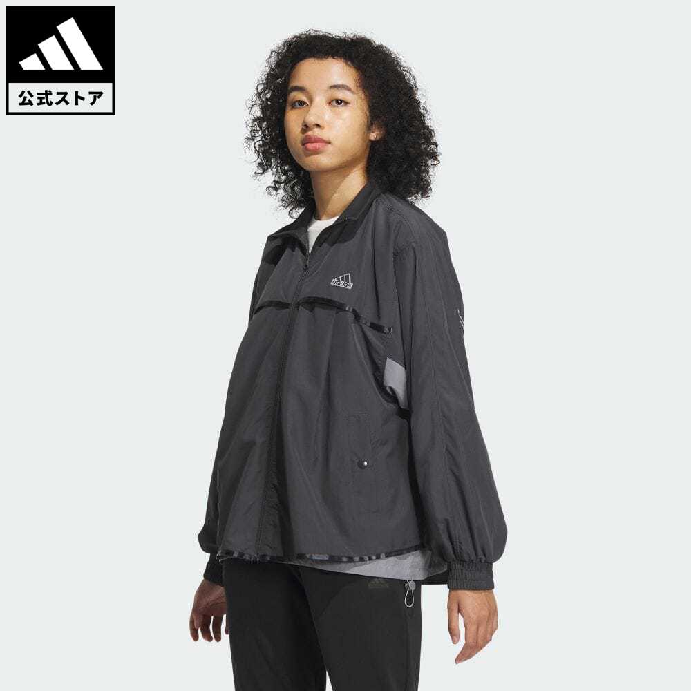 アディダス 【1,000円OFFクーポン対象 6/4 20:00〜6/11 1:59】【公式】アディダス adidas 返品可 ワーディング ルーズフィット ウーブンジャケット スポーツウェア レディース ウェア・服 アウター ジャケット ジャージ グレー IM8734 上着