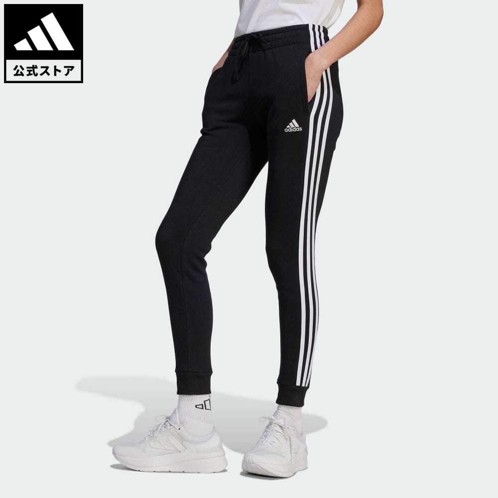 【20%OFFクーポン対象 5/17 10:00〜5/20 23:59】【公式】アディダス adidas 返品可 エッセンシャルズ スリーストライプス フリースパンツ スポーツウェア レディース ウェア・服 ボトムス スウェット（トレーナー） パンツ 黒 ブラック HZ5753 スウェット p0517