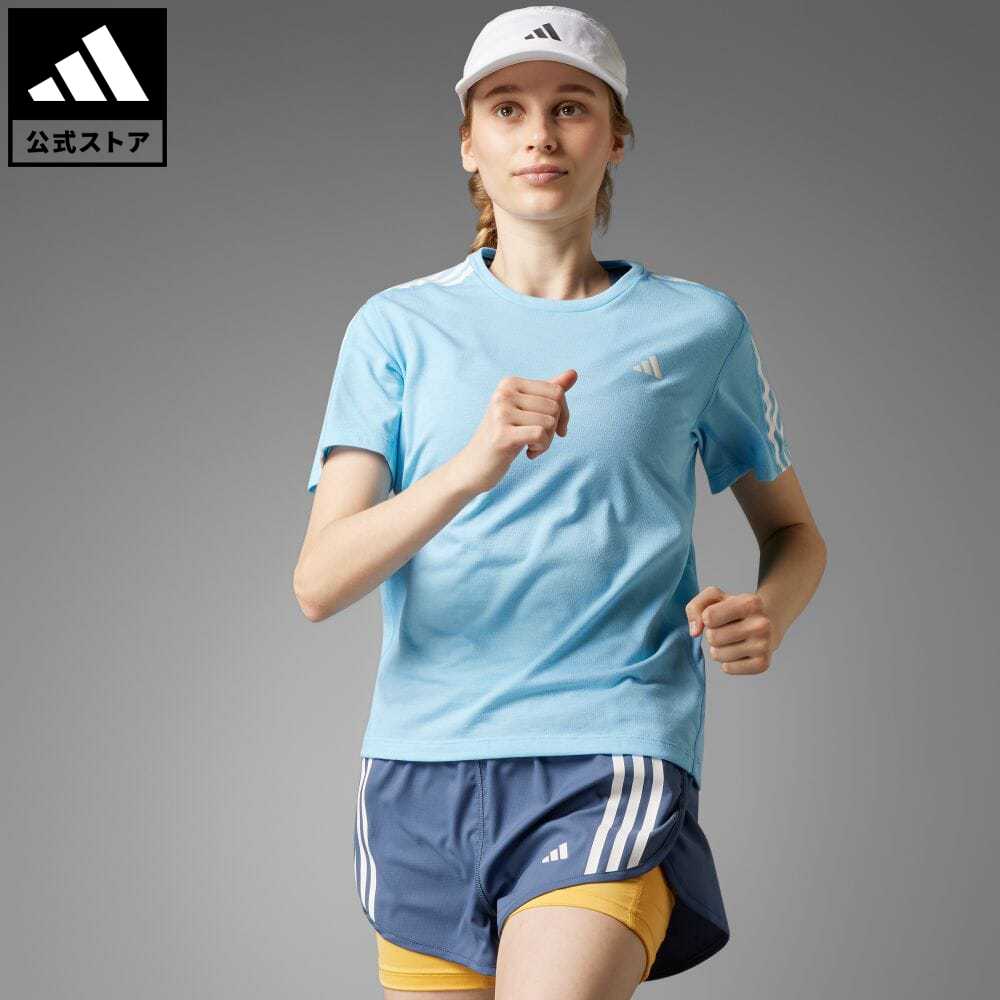 【公式】アディダス adidas 返品可 ランニング オウン ザ ラン スリーストライプス 半袖Tシャツ レディース ウェア 服 トップス Tシャツ IK5020 ランニングウェア 半袖