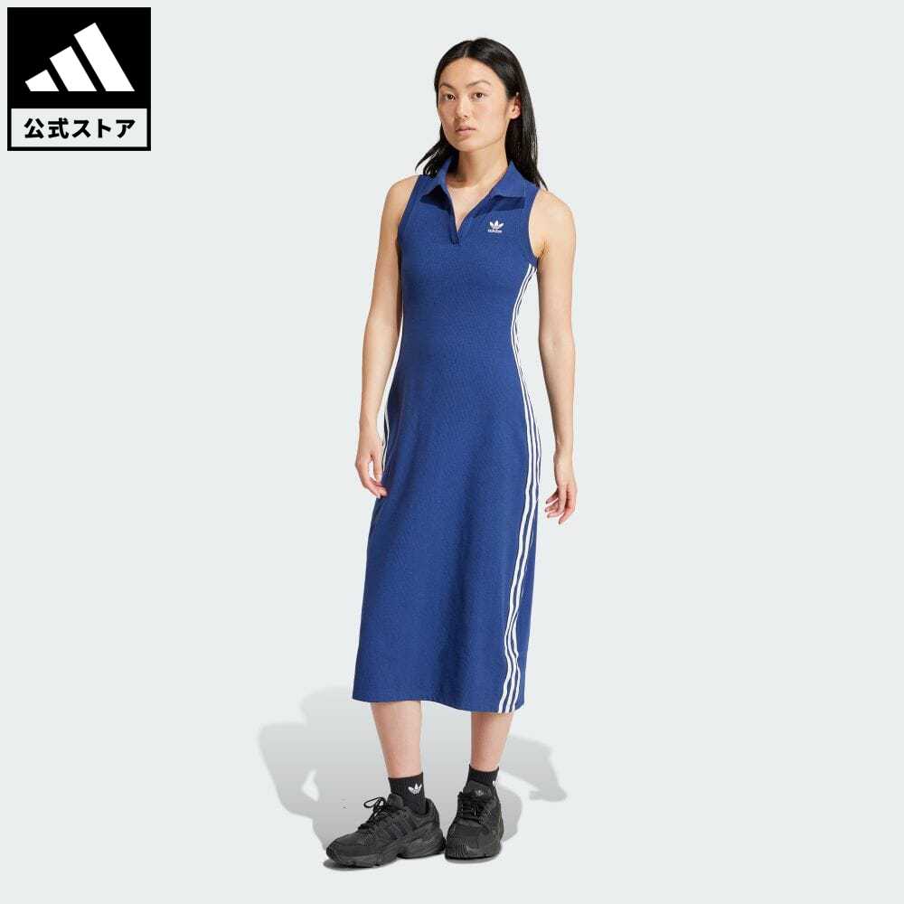 アディダス adidas 返品可 プレミアム オリジナルス リブワンピース オリジナルス レディース ウェア・服 オールインワン ワンピース 青 ブルー IR6126 p0517