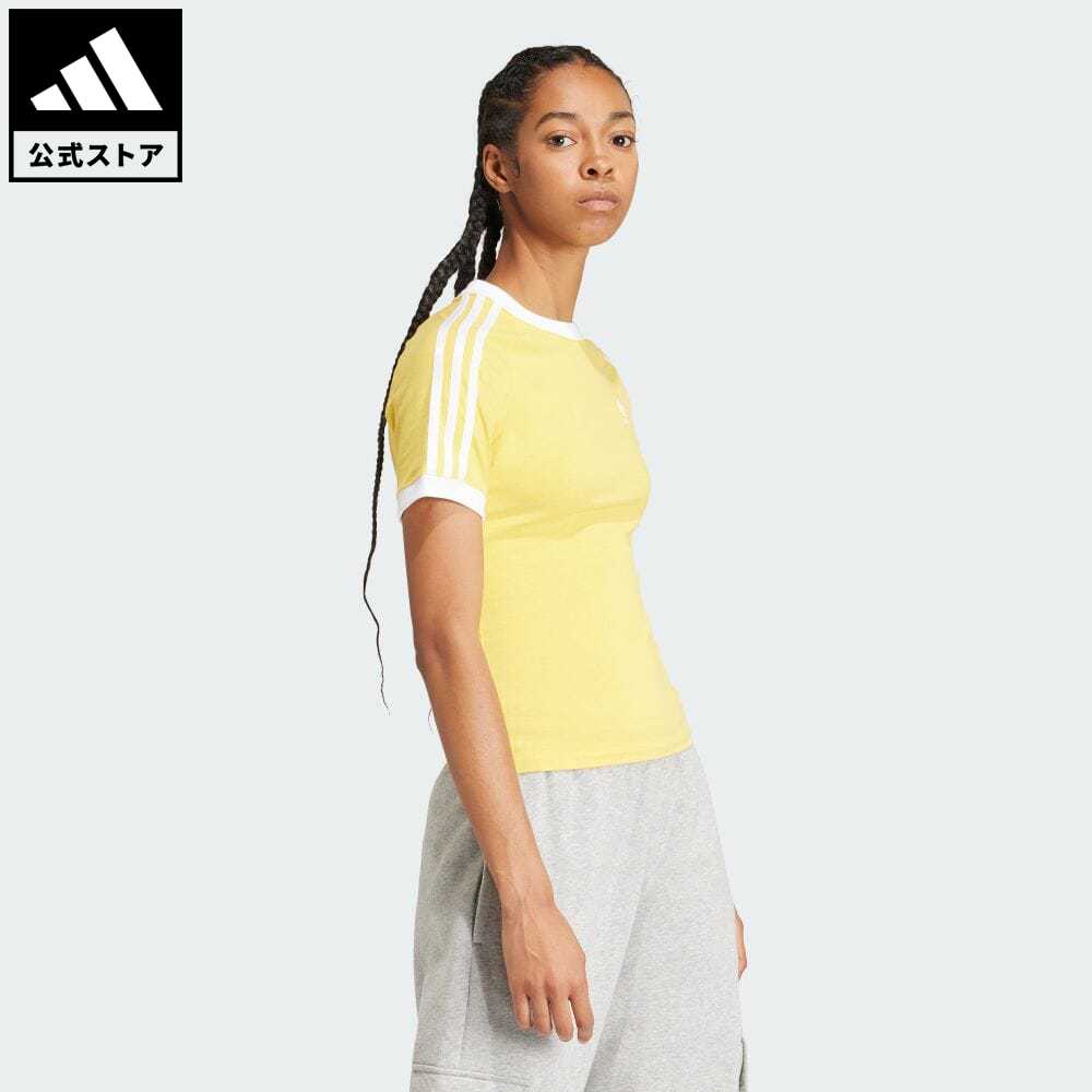 【公式】アディダス adidas 返品可 スリーストライプス スリムラグラン半袖Tシャツ オリジナルス レディース ウェア・服 トップス Tシャツ IR8111 半袖 p0517