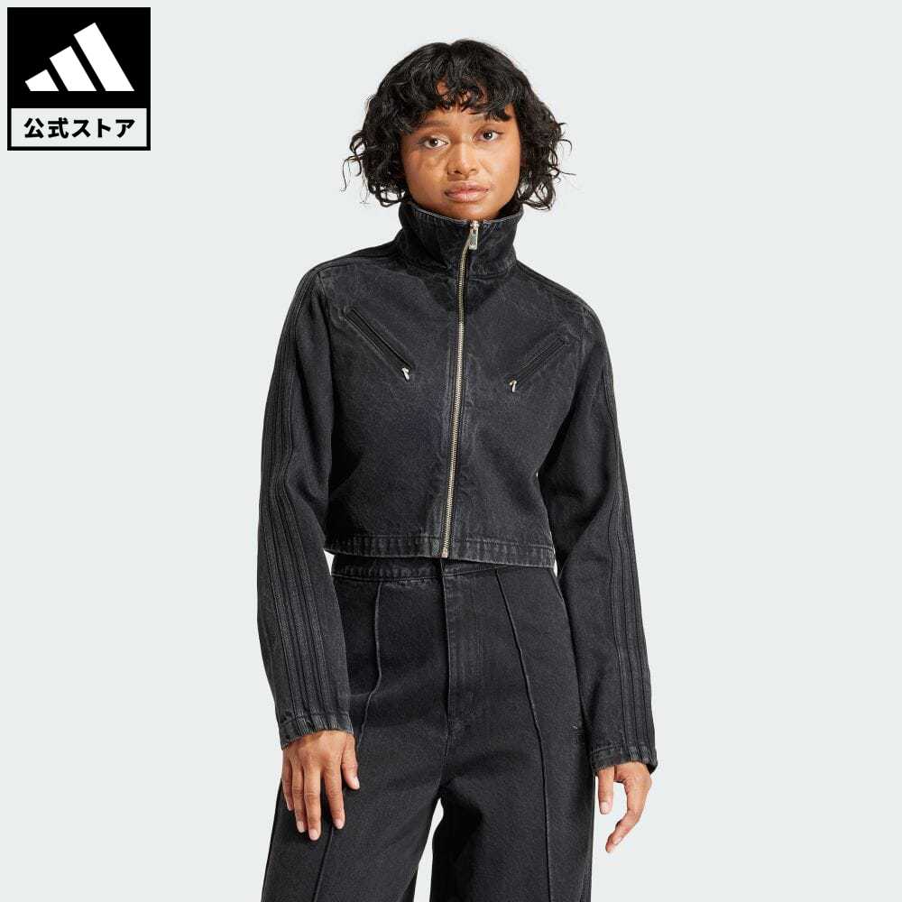 アディダス 【公式】アディダス adidas 返品可 ファッション モントリオール デニム トラックトップ オリジナルス レディース ウェア・服 トップス ジャージ 黒 ブラック IT7263 上着