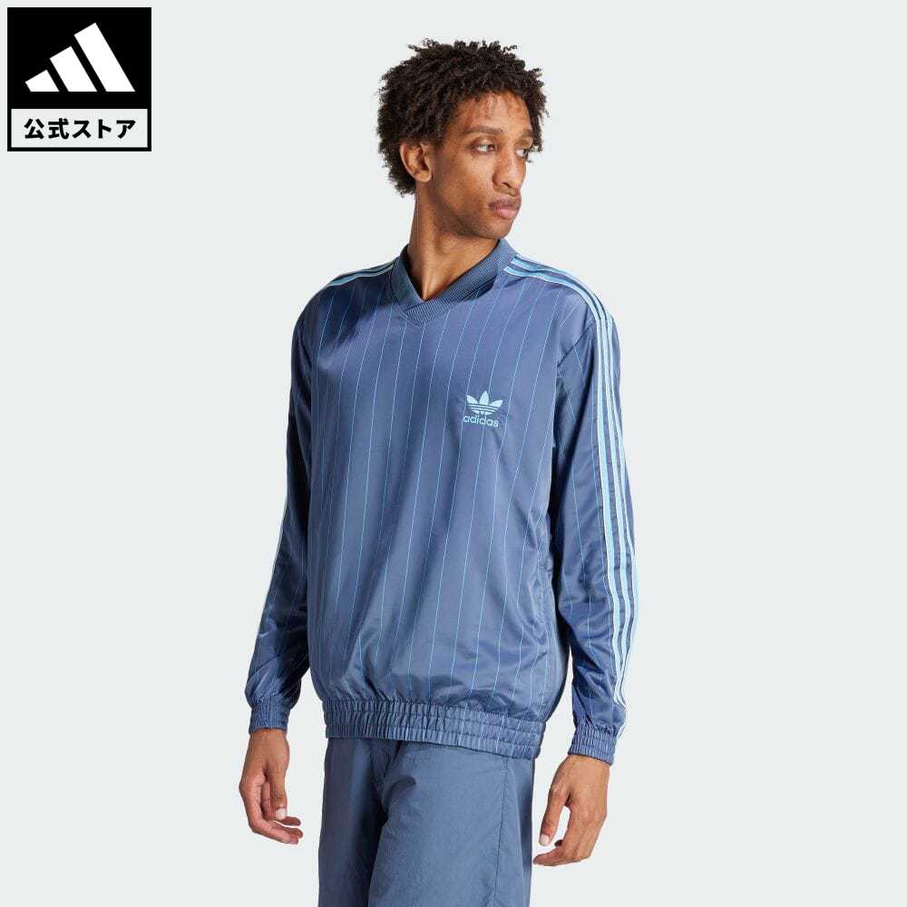 【公式】アディダス adidas 返品可 アディダス ピンストライプ ウインドブレーカー オリジナルス メンズ ウェア・服 アウター ウインドブレーカー 青 ブルー IU0195