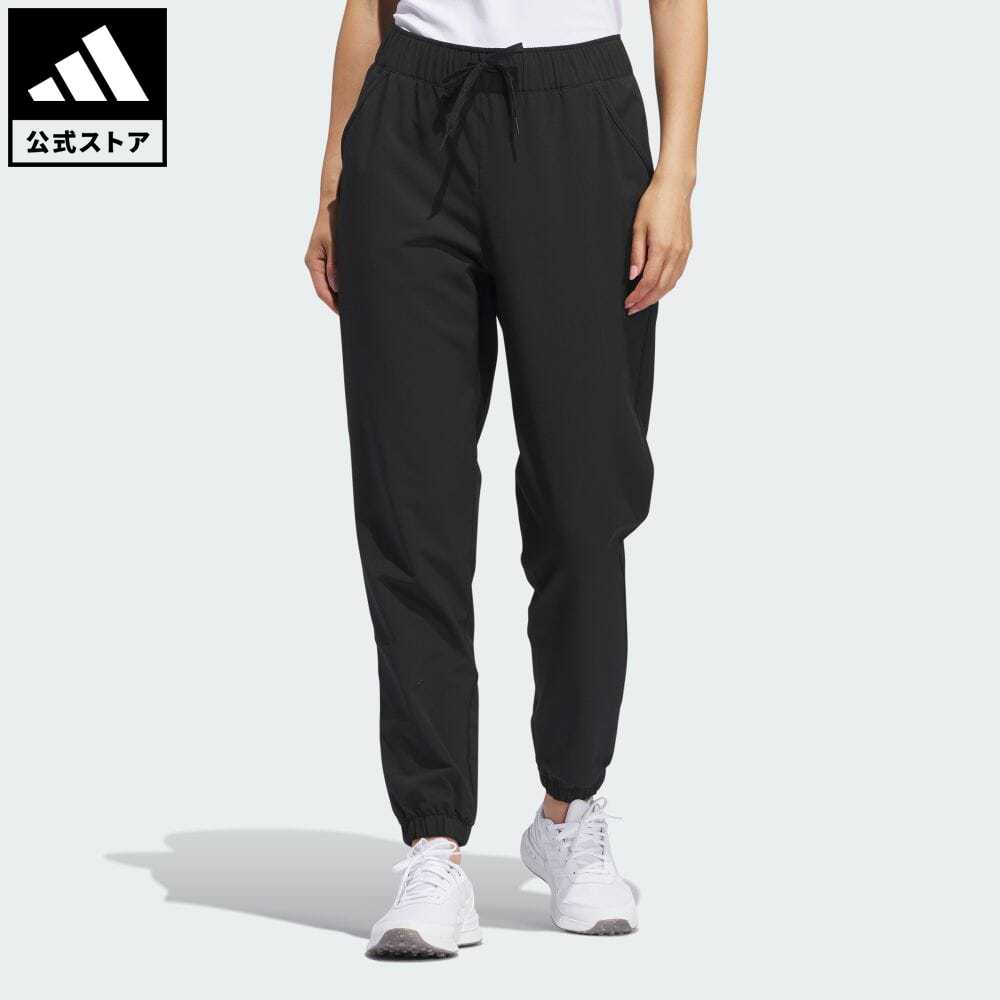 【公式】アディダス adidas 返品可 ゴルフ プルオン撥水ジョガーパンツ レディース ウェア 服 ボトムス パンツ 黒 ブラック IU0437