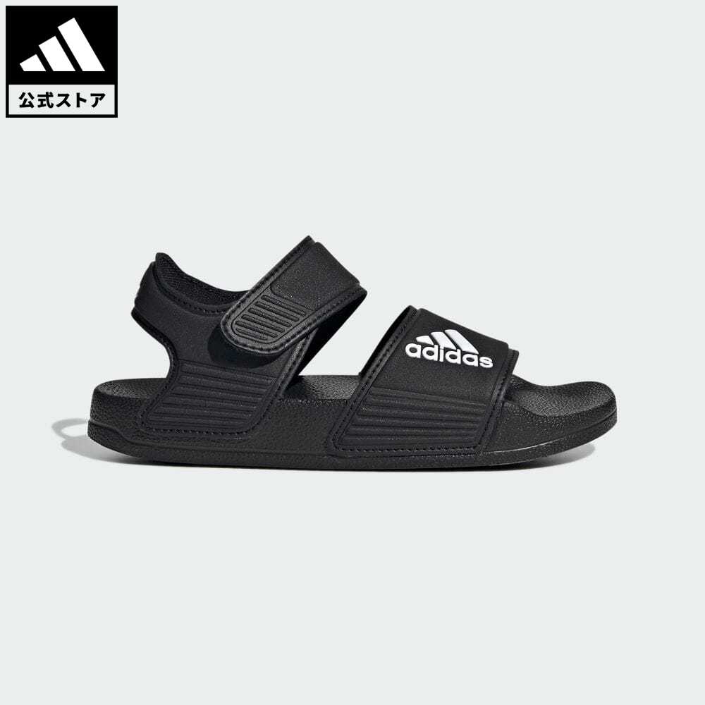 【公式】アディダス adidas 返品可 アディレッタ サンダル / Adilette Sandals スポーツウェア キッズ／子供用 シューズ・靴 サンダル スポーツサンダル 黒 ブラック GW0344