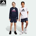 【公式】アディダス adidas 返品可 エッセンシャルズ スモールロゴ チェルシーショーツ スポーツウェア キッズ／子供用 ウェア 服 ボトムス ハーフパンツ 青 ブルー HR6402