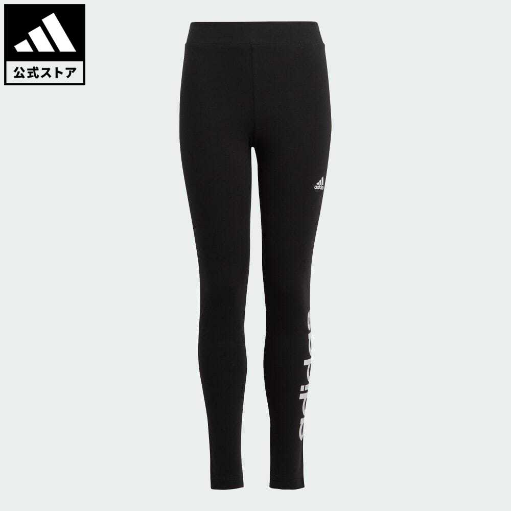 【公式】アディダス adidas 返品可 エッセンシャルズ リニアロゴ コットンレギンス スポーツウェア キッズ／子供用 ウェア・服 ボトムス タイツ・レギンス 黒 ブラック IC3579 レギンス