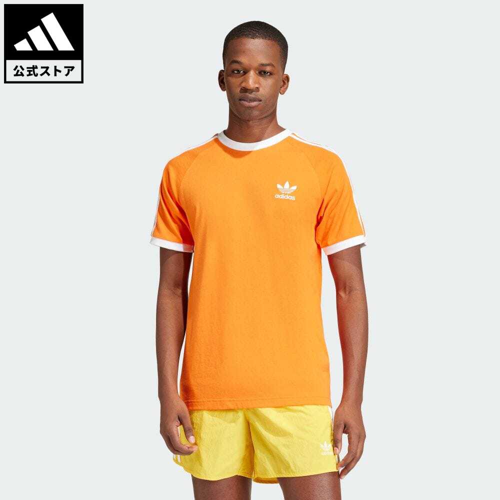 【公式】アディダス adidas 返品可 アディカラー クラシックス スリーストライプス Tシャツ オリジナルス メンズ ウェア・服 トップス Tシャツ オレンジ IM9382 半袖 母の日