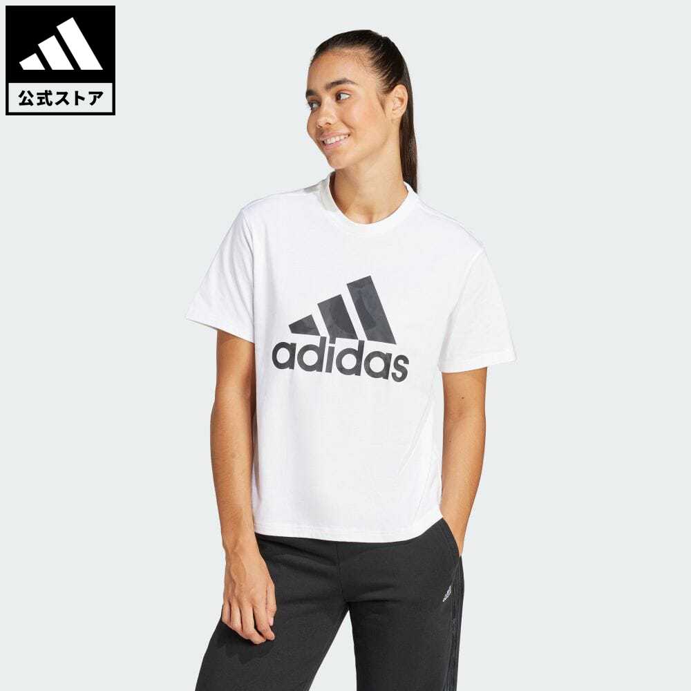 【公式】アディダス adidas 返品可 フローラル グラフィック ビッグロゴ 半袖Tシャツ スポーツウェア レディース ウェア・服 トップス Tシャツ 白 ホワイト IN7314 半袖 notp