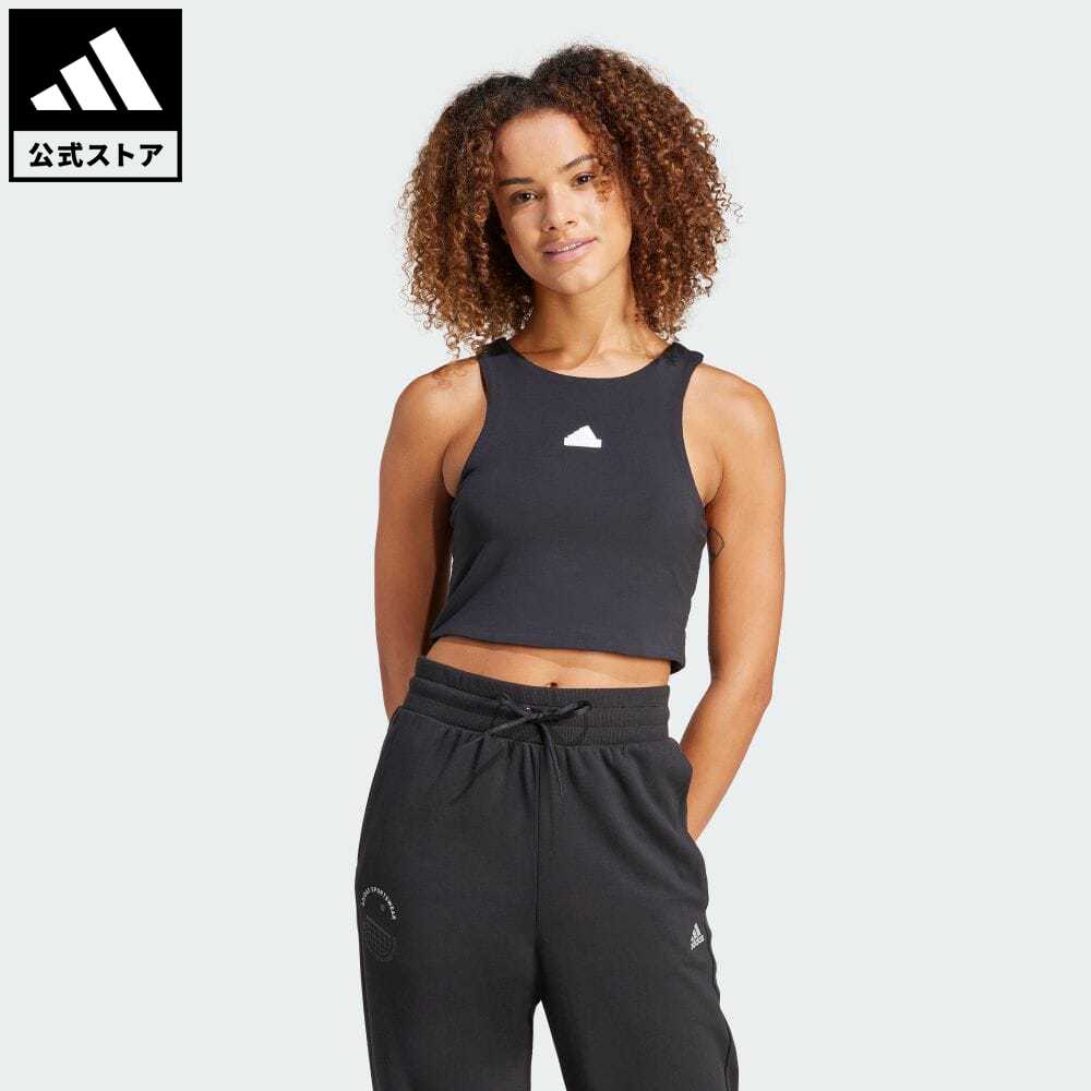 【20%OFF 8/4-8/10】【公式】アディダス adidas 返品可 シティエスケープ クロップ タンクトップ スポーツウェア レディース ウェア・服 トップス クロップドトップス 黒 ブラック IQ4828 p0804のサムネイル