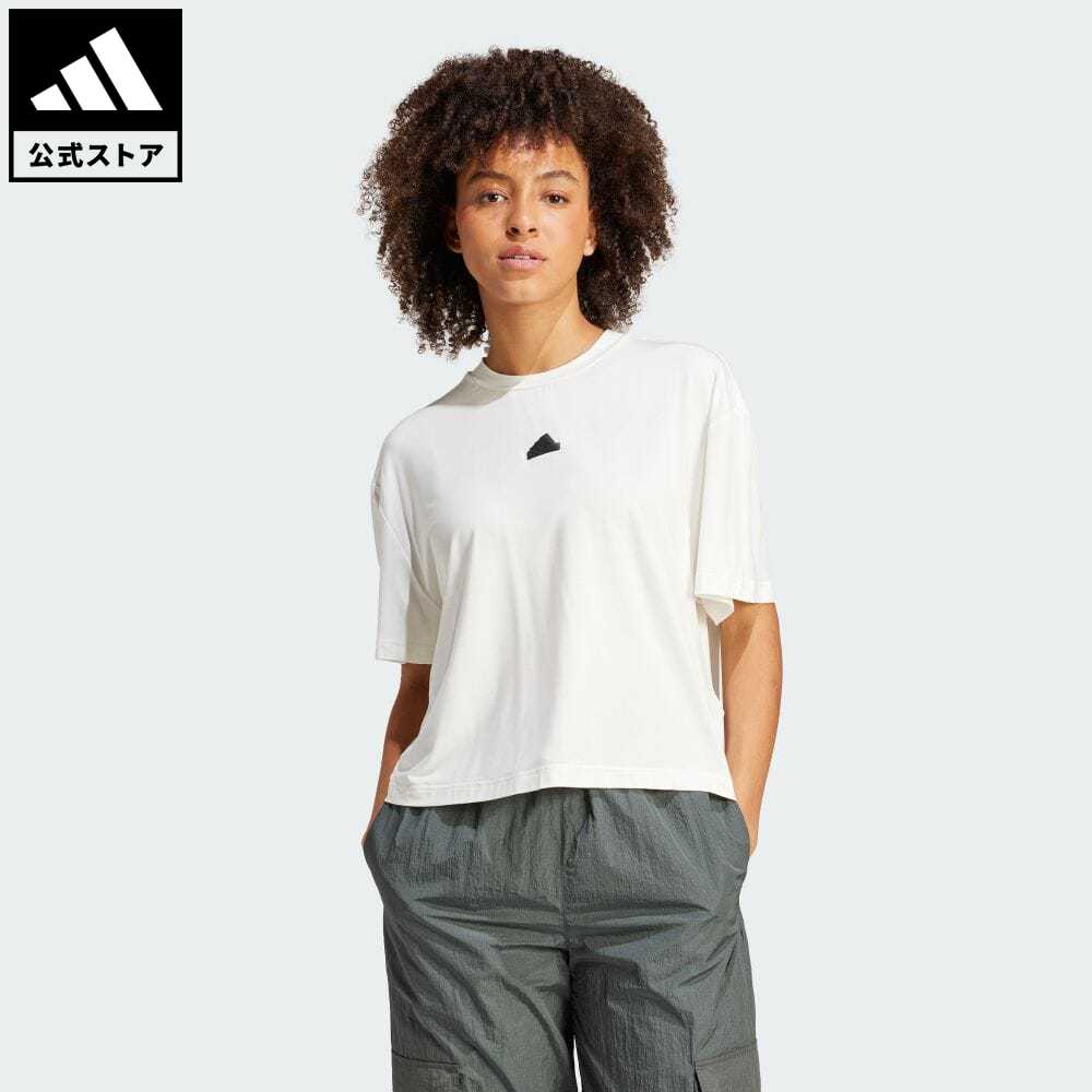 【20%OFFクーポン対象 08/20 00:00〜08/22 23:59】【公式】アディダス adidas 返品可 シティエスケープ ルーズ クロップ 半袖Tシャツ スポーツウェア レディース ウェア・服 トップス Tシャツ 白 ホワイト IQ4832 半袖 p0820のサムネイル