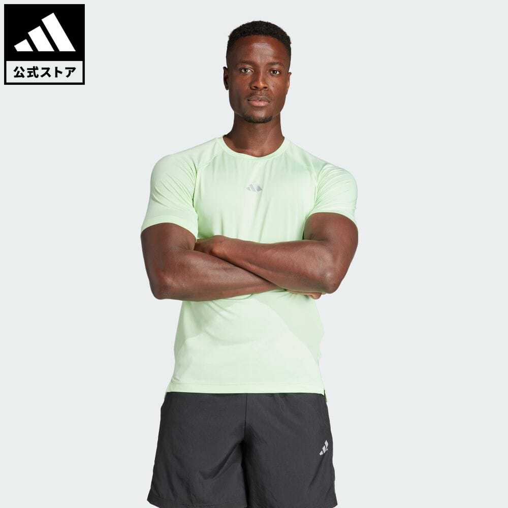 【公式】アディダス adidas 返品可 ジム・トレーニング ジム+ トレーニング 半袖Tシャツ メンズ ウェア・服 トップス Tシャツ 緑 グリーン IR5874 半袖 p0517 父の日