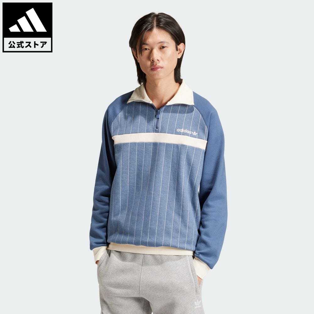 アディダス adidas 返品可 アディダス プレミアム 1/2ジップ トラックトップ（ジャージ） オリジナルス メンズ ウェア・服 トップス ジャージ 青 ブルー IS2070 上着