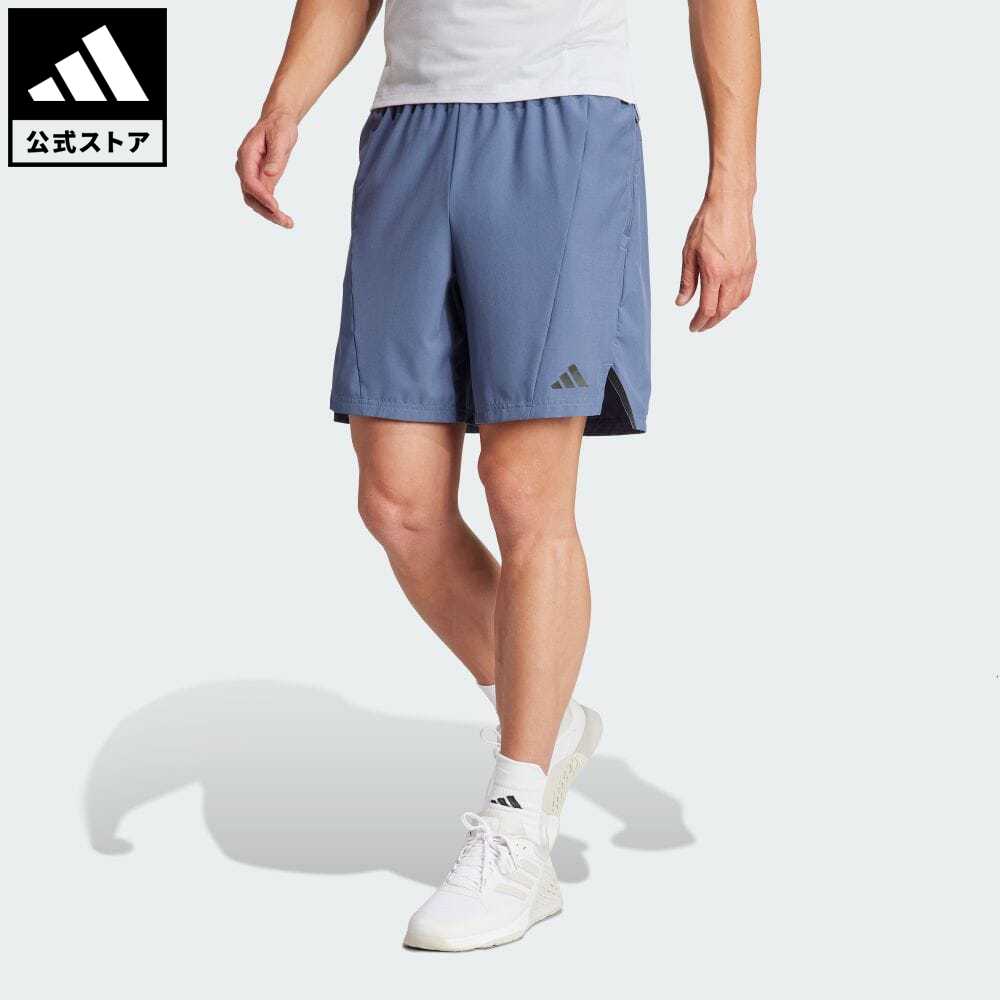 アディダス adidas 返品可 ジム・トレーニング Designed for Training ワークアウトショーツ メンズ ウェア・服 ボトムス ハーフパンツ 青 ブルー IS3833