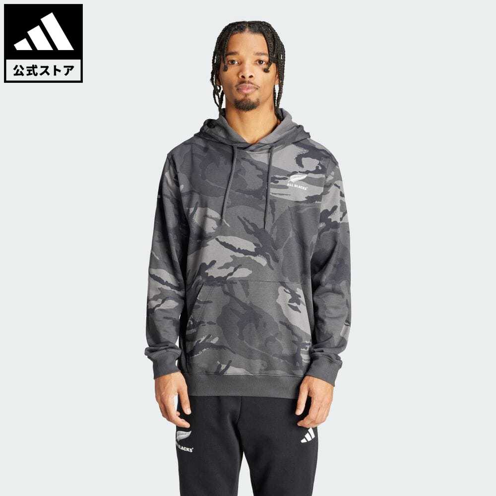 【公式】アディダス adidas 返品可 ラグビー オールブラックス カモフラージュ パーカー メンズ ウェア・服 トップス パーカー(フーディー) スウェット（トレーナー） グレー IW0242 トレーナー p0517