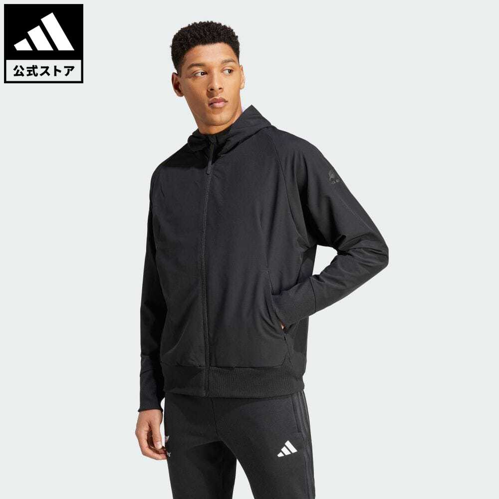 【公式】アディダス adidas 返品可 ラグビー オールブラックス Z.N.E. ウーブン フルジップパーカー メンズ ウェア・服 トップス パーカー(フーディー) ジャージ 黒 ブラック IW0247 トレーナー p0517