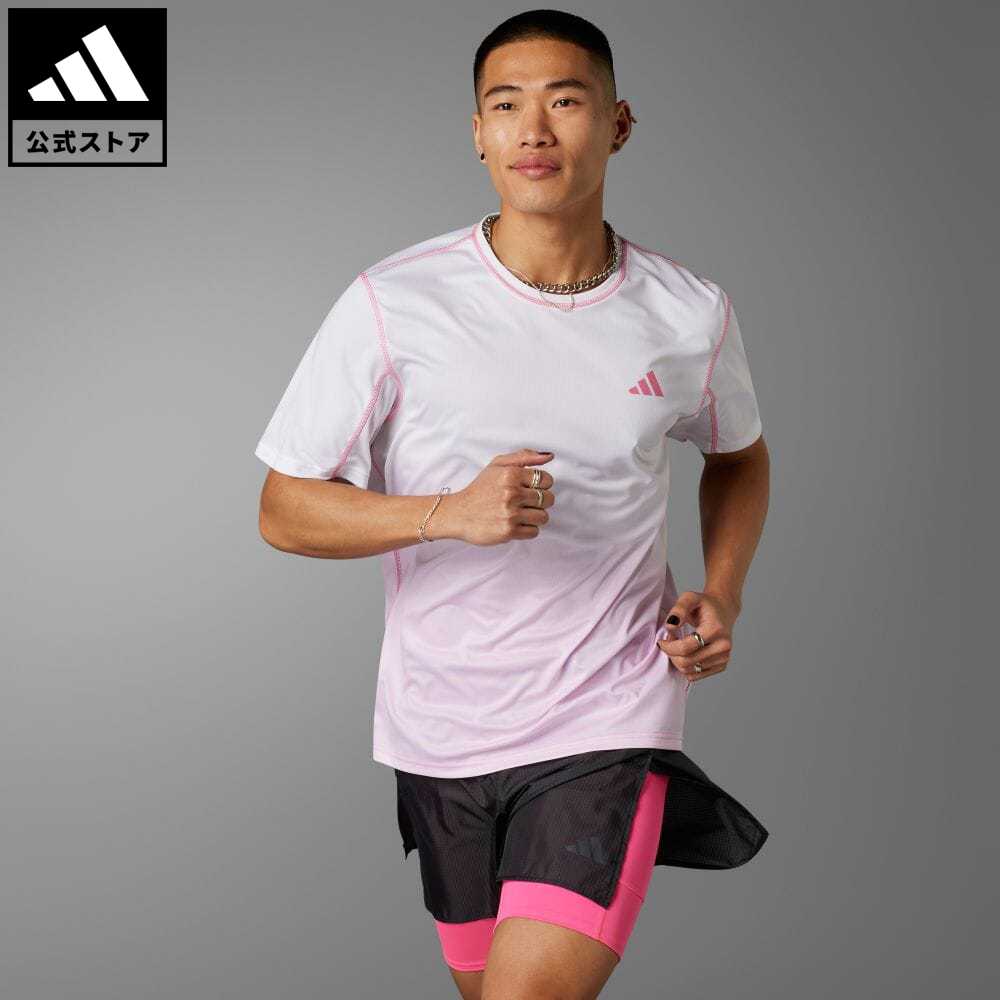 楽天adidas Online Shop 楽天市場店【公式】アディダス adidas 返品可 ランニング 東京 ランニング 半袖Tシャツ メンズ ウェア・服 トップス Tシャツ ピンク IP3554 ランニングウェア 半袖 p0517