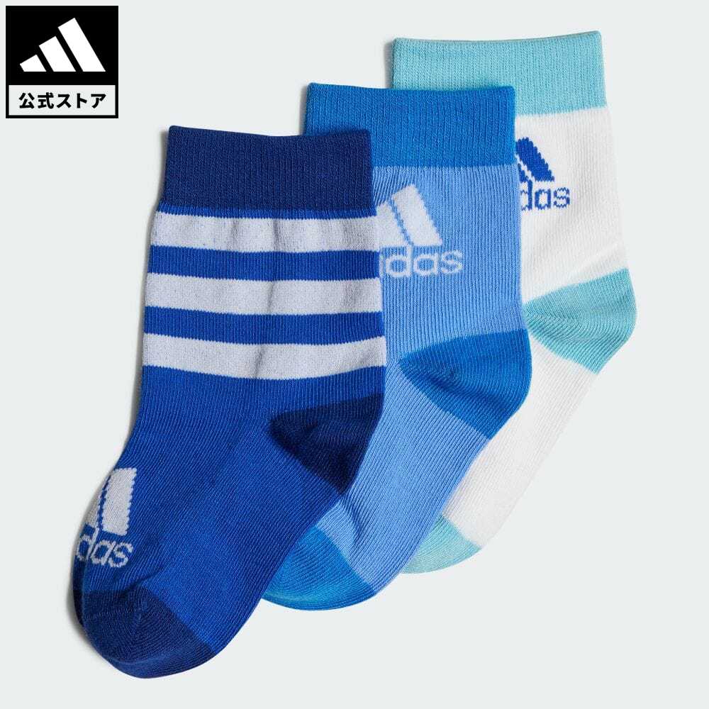 【公式】アディダス adidas 返品可 LK SOCKS 3PP メンズ レディース アクセサリー ソックス・靴下 クルーソックス 青 ブルー IA3940 p0517