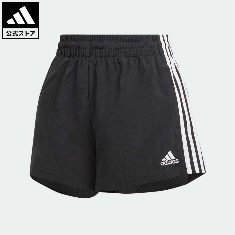 【公式】アディダス adidas 返品可 エッセンシャルズ スリーストライプス ウーブンショーツ スポーツウェア レディース ウェア・服 ボトムス ハーフパンツ 黒 ブラック HT3397