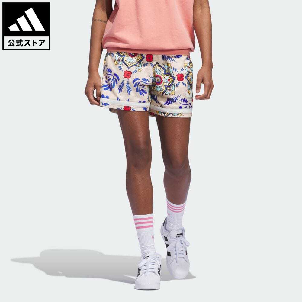 【公式】アディダス adidas 返品可 総柄プリントショーツ（ジェンダーニュートラル） オリジナルス メンズ レディース ウェア・服 ボトムス ハーフパンツ ピンク IN4238