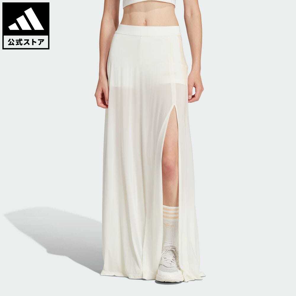 【公式】アディダス adidas 返品可 プレミアム オリジナルス フローウィ マキシスカート オリジナルス レディース ウェア・服 ボトムス スカート 白 ホワイト IN4278