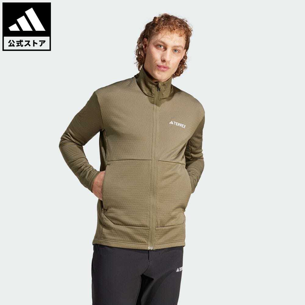 【公式】アディダス adidas 返品可 アウトドア M TERREX MULTI ライト フルース ジャケット アディダス テレックス メンズ ウェア 服 トップス フリース 緑 グリーン IQ3742