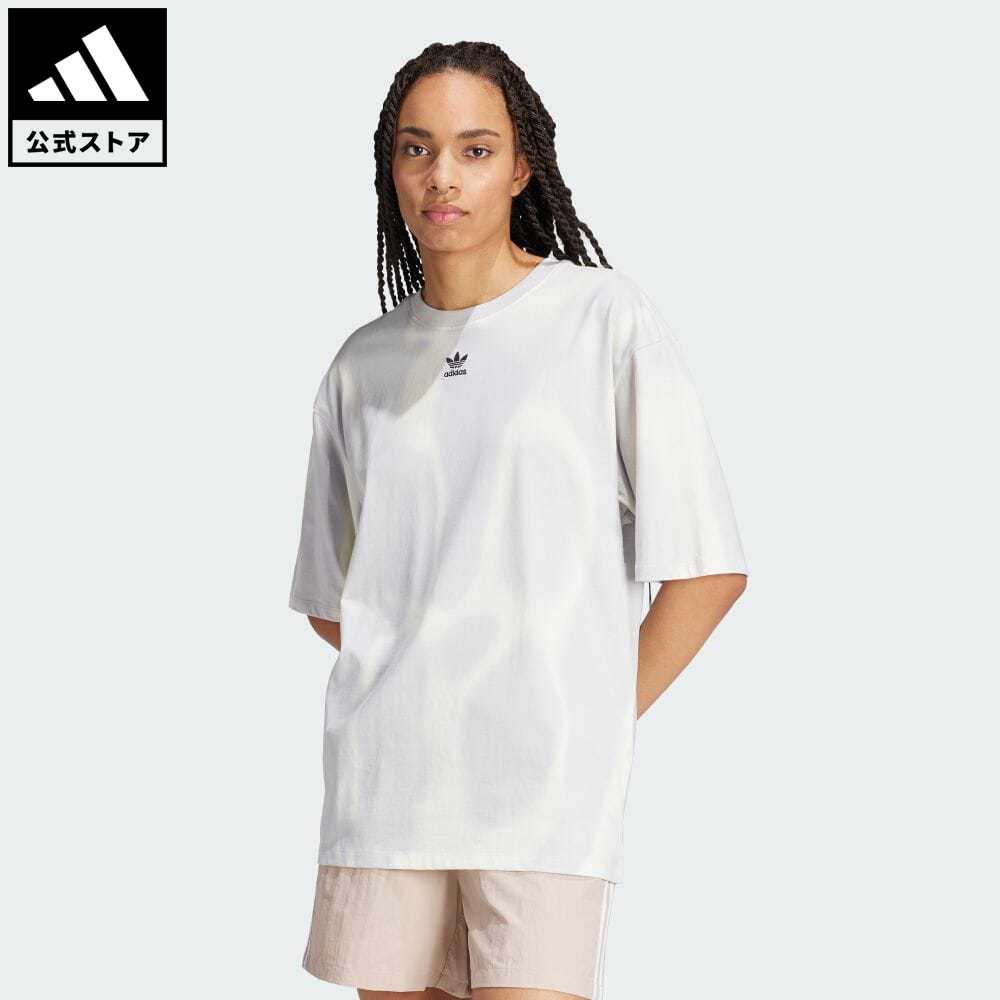 【公式】アディダス adidas 返品可 ダイ 総柄プリント半袖Tシャツ オリジナルス レディース ウェア・服 トップス Tシャツ グレー IU2481 半袖