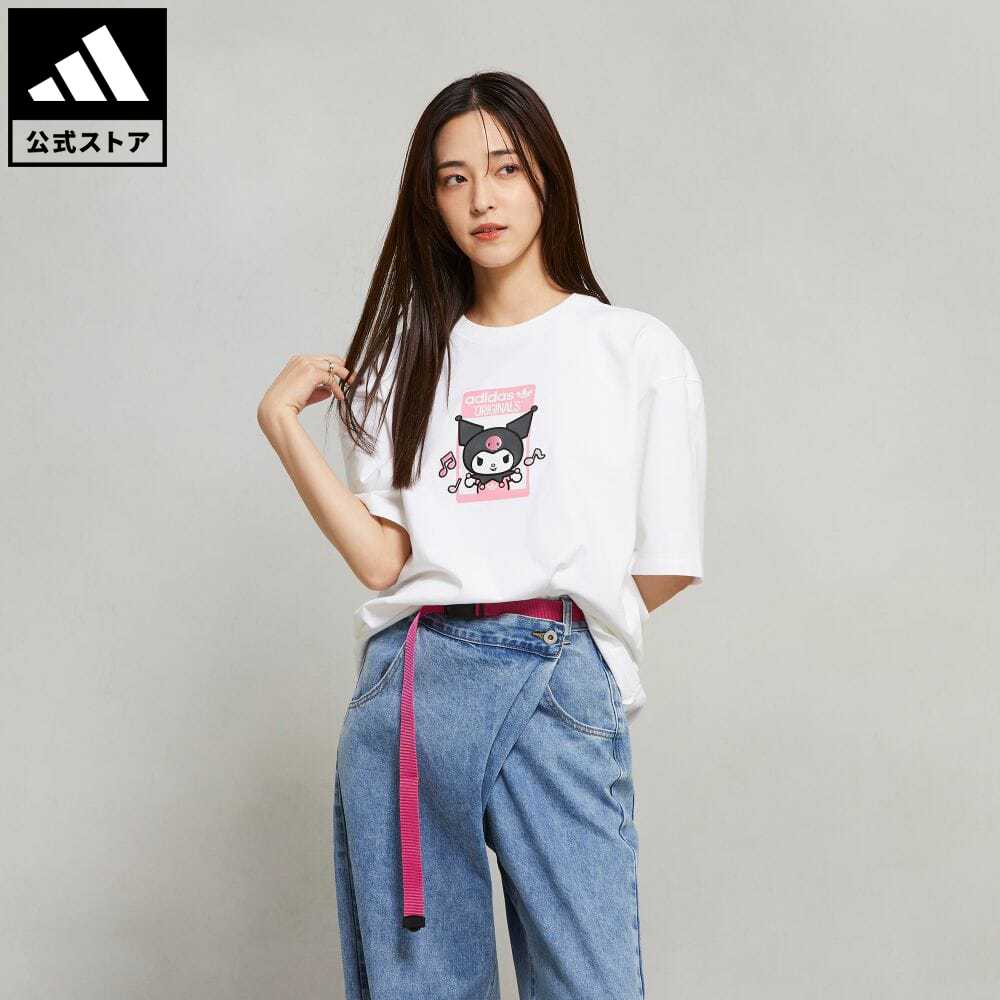 【公式】アディダス adidas 返品可 アディダス オリジナルス × ハローキティ クロミ グラフィック オーバーサイズ半袖Tシャツ オリジナルス レディース ウェア・服 トップス Tシャツ 白 ホワイト JG8056 半袖のサムネイル