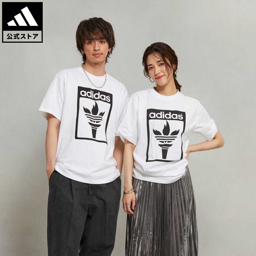 【公式】アディダス adidas 返品可 トレフォイル トーチ Tシャツ オリジナルス メンズ ウェア・服 トップス Tシャツ 白 ホワイト JJ1218 半袖 fd24 p0620のサムネイル