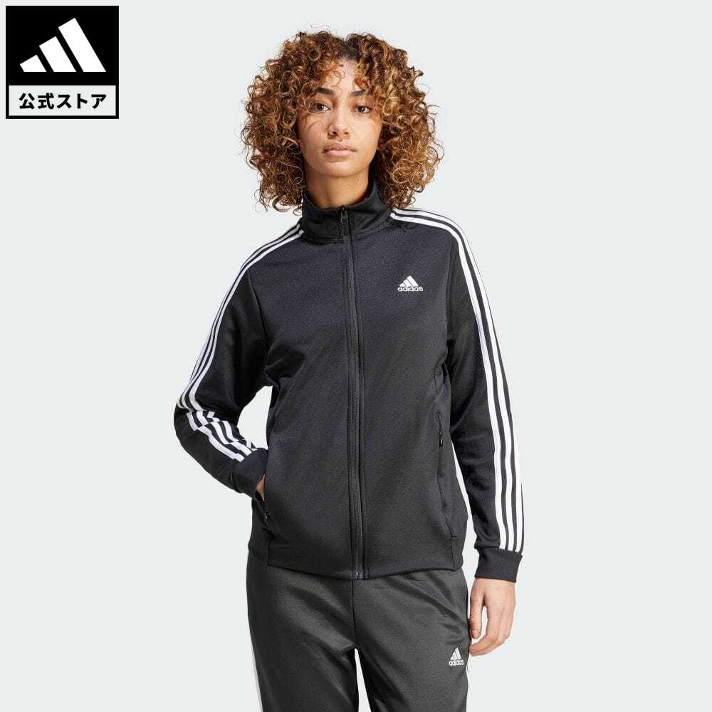 【1,000円OFFクーポン対象 6/4 20:00〜6/11 1:59】【公式】アディダス adidas 返品可 クラシックス スリーストライプス トラックトップ スポーツウェア レディース ウェア・服 アウター ジャケット ジャージ 黒 ブラック JF6367 p0604のサムネイル
