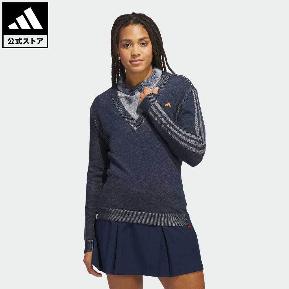 【70%OFF 8/4-8/10】【公式】アディダス adidas 返品可 ゴルフ 長袖ディープVネックセーター レディース ウェア・服 トップス セーター 青 ブルー HT0009 p0804のサムネイル