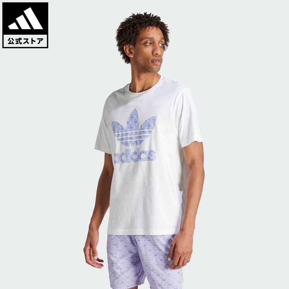 【公式】アディダス adidas 返品可 クラシック モノグラム グラフィック半袖Tシャツ オリジナルス メンズ ウェア・服 トップス Tシャツ 白 ホワイト IS0205 半袖 notp
