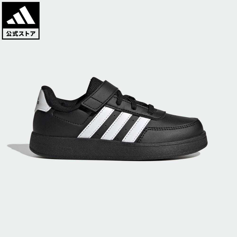 楽天adidas Online Shop 楽天市場店【公式】アディダス adidas 返品可 ブレイクネット ライフスタイル コート 伸縮レース&トップストラップ / Breaknet Lifestyle Court Elastic Lace and Top Strap スポーツウェア キッズ／子供用 シューズ・靴 スニーカー 黒 ブラック HP8968 テニスシューズ ローカット