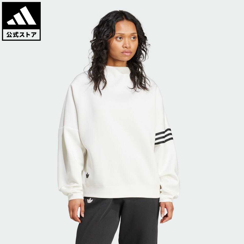 【1,500円OFFクーポン対象 09/19 00:00〜09/25 23:59】【公式】アディダス adidas 返品可 Neuclassics オーバーサイズ モックネックスウェット オリジナルス レディース ウェア・服 トップス スウェット（トレーナー） 白 ホワイト IX9873 p0919のサムネイル