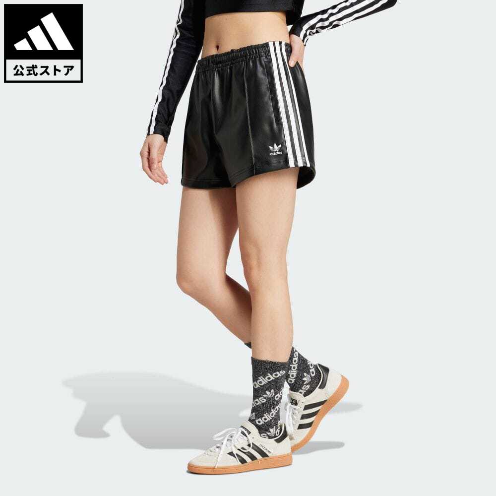 【公式】アディダス adidas 返品可 プレザーショーツ オリジナルス レディース ウェア・服 ボトムス ショートパンツ・短パン 黒 ブラック IY7320