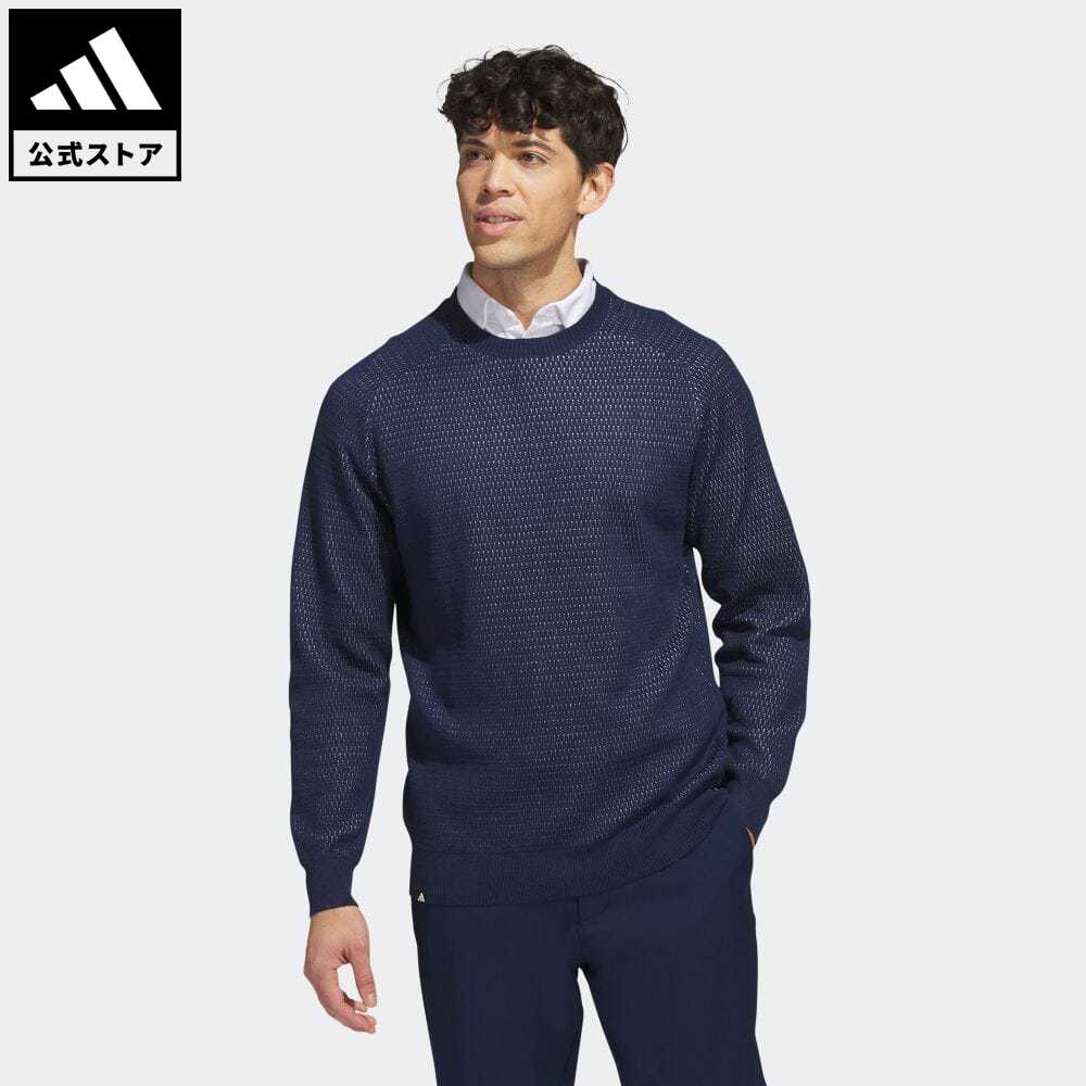 【50%OFF 9/19-9/25】【公式】アディダス adidas 返品可 ゴルフ PRIMEKNIT ダブルフェイス 長袖クルーネックセーター メンズ ウェア・服 トップス スウェット（トレーナー） 青 ブルー HR7959 p0919のサムネイル