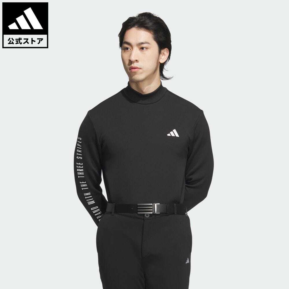 【公式】アディダス adidas 返品可 ゴルフ ワーディング モックネック 長袖シャツ メンズ ウェア・服 トップス ポロシャツ 黒 ブラック IM6406