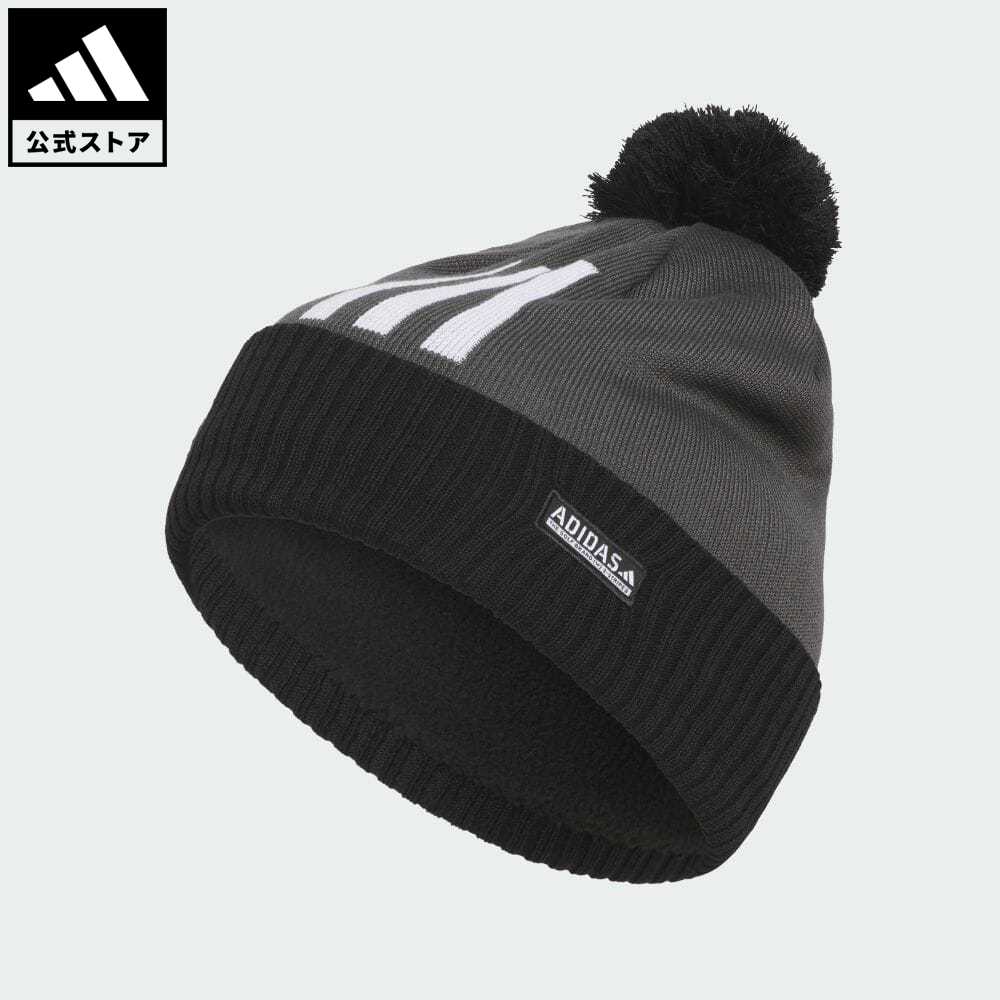 【公式】アディダス adidas 返品可 ゴルフ スリーストライプス ポンビーニー メンズ アクセサリー 帽子 ニット帽/ビーニー グレー IW9154