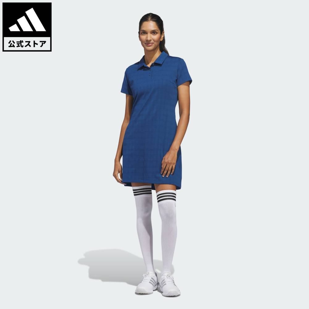 Brand：パフォーマンスSports：ゴルフCategory：ウェア・服【06cg】【color:ブルー】【size:J/XS】 【size:J/S】 【size:J/M】 【size:J/L】 【size:J/XL】 スポーツブランドアディダス公式ショップ2026年02月時点の発売時販売価格よりも値下げしていますアルティメット365+ ジャカードワンピースアルティメット365+ジャカードワンピースは、ゴルフコースでパフォーマンスを発揮したい人に向けたデザイン。クラシックなスタイルとモダンな機能性が融合されていて、次のラウンドに選びたくなる一着。レギュラーフィットで仕立てられていて、すっきりしたカットを保ちながらも動きの自由度を高め、プレーを妨げず集中力を維持できる。ジャカード構造の生地だから、動きやすくて心地よく、自信を持って自由にスイングできる。モックネックラインが洗練された印象を与え、スタイリッシュなジップクロージャーで着やすさもアップ。後ろ襟のパフォーマンスロゴは、クオリティとスタイルに対するアディダスのこだわりを形にしており、アイコニックな伝統をさりげなく表現。ティーショットのときもプレー後の祝勝会でも、このワンピースなら何ラウンド回ってもシャープなルックスと最高の気分をキープ。アディダスの服は、単なる服ではない。もはやひとつのライフスタイル。洗練されたスタイルを演出するジャカード生地構造のゴルフワンピース。レギュラーフィットジップクロージャー / モックネックラインポリエステル87% / ポリウレタン13%ジャカード構造商品番号：JX6688色：Dusky Petrolモデル：RO878スポーツ：ゴルフSize胸囲うしろ着丈袖丈裾回りヒップJ/XSJ/SJ/MJ/LJ/XL76cm80cm84cm88cm91cm87cm88cm88cm89cm89cm16cm16cm17cm17cm17cm99cm103cm107cm111cm114cm85cm89cm93cm97cm100cm※ 上記の数値はそれぞれのサイズにおける製品の寸法を表しています。※ 商品によっては、表示の寸法から若干の誤差（1～2cm）が発生する場合があります。※ 同じサイズでも、製品の素材の特徴やデザインによって着用感が異なる場合があります。Other Color