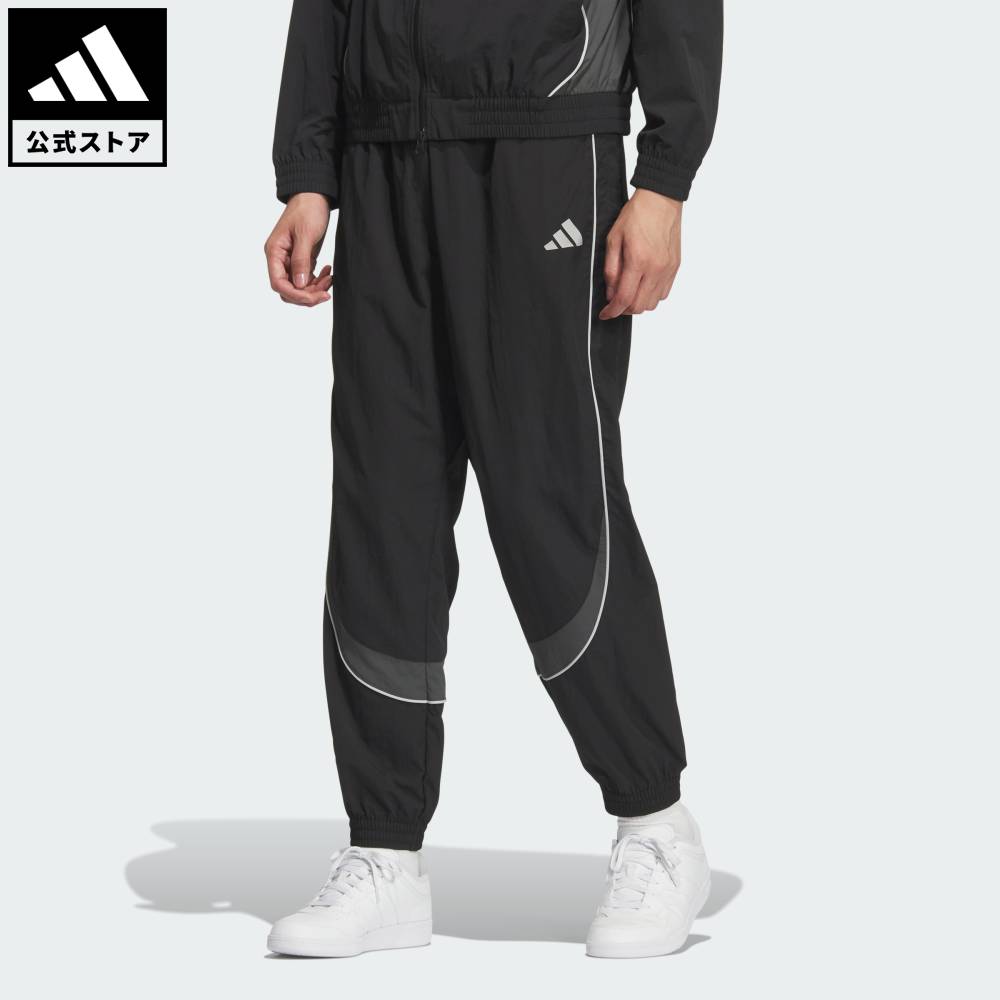 【20％OFFクーポン対象 06/04 20:00～06/11 01:59】 【公式】アディダス adidas 返品可 ライフスタイル BRAND LOVE ルーズフィット ライトウーブン フルレングス エラスティックカフ パンツ スポーツウェア メンズ ウェア・服 ボトムス 黒 ブラック KF1337 【PT】