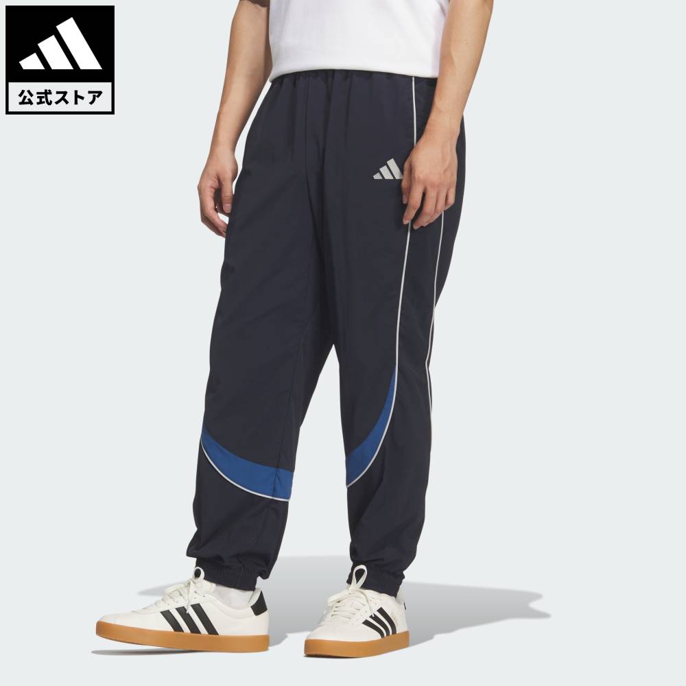 乐天商城 - 【20％OFFクーポン対象 05/09 20:00～05/20 23:59】 【公式】アディダス adidas 返品可 ライフスタイル BRAND LOVE ルーズフィット ライトウーブン フルレングス エラスティックカフ パンツ スポーツウェア メンズ ウェア・服 ボトムス 青 ブルー KF1338
