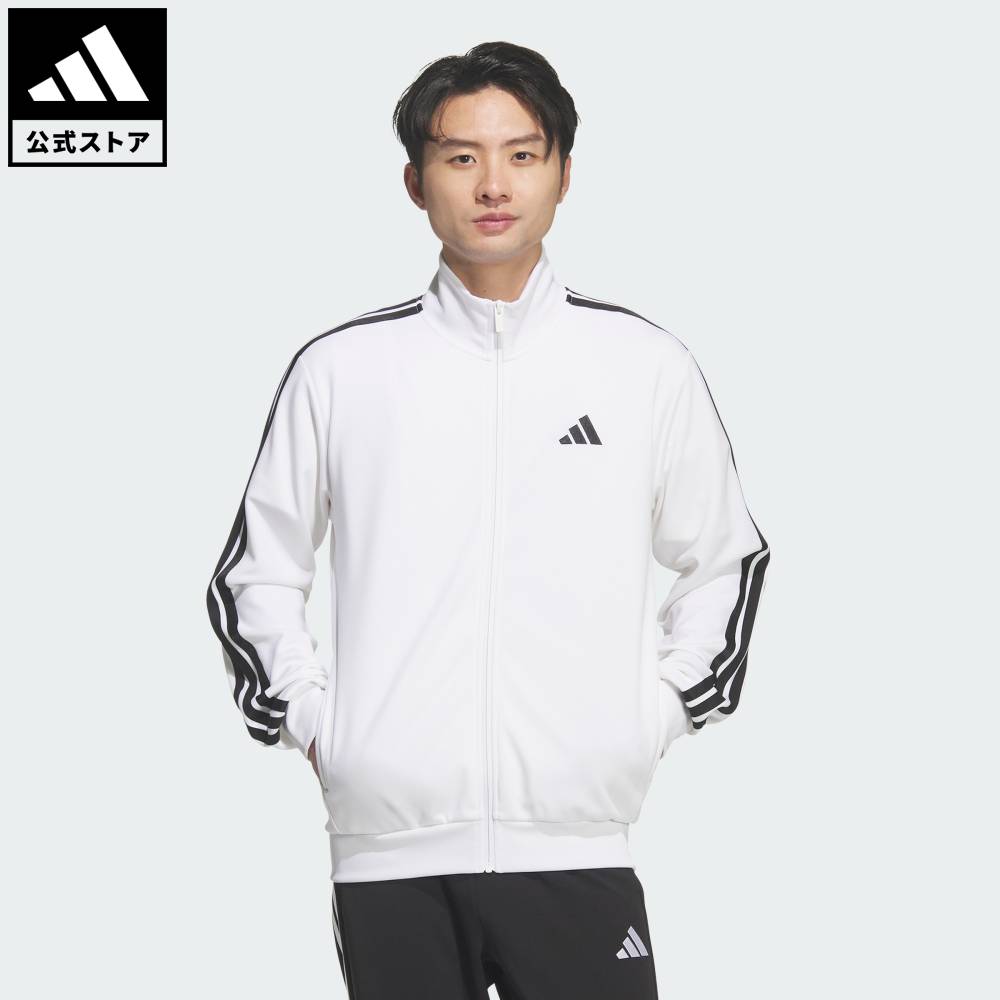 乐天商城 - 【ポイント20倍 5/9 20:00～5/20 23:59】 【公式】アディダス adidas 返品可 ライフスタイル スリーストライプス レギュラーフィット ダブルニット トラックトップ スポーツウェア メンズ ウェア・服 ジャージ 白 ホワイト KR6431 【PT】
