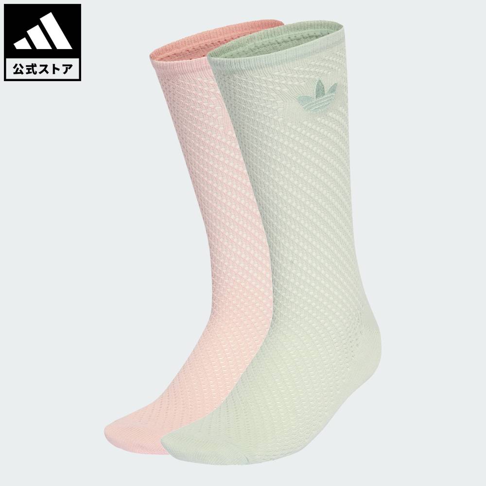 樂天商城 - 【公式】アディダス adidas 返品可 ライフスタイル クロシェ クルーソックス 2足組 オリジナルス レディース アクセサリー ソックス・靴下 ピンク KD8397