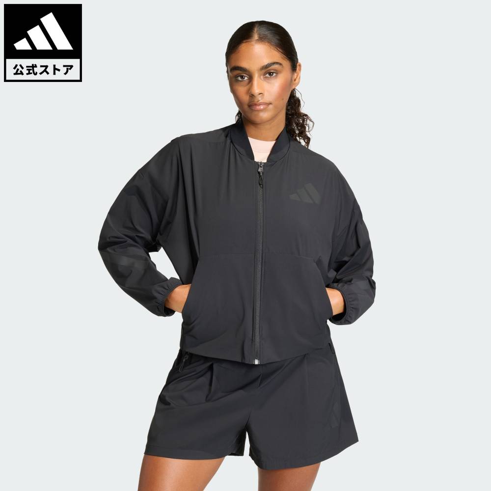 乐天商城 - 【公式】アディダス adidas ライフスタイル アディダス Z.N.E.ウーブン ボンバー スポーツウェア レディース ウェア・服 ジャケット 黒 ブラック KD8505