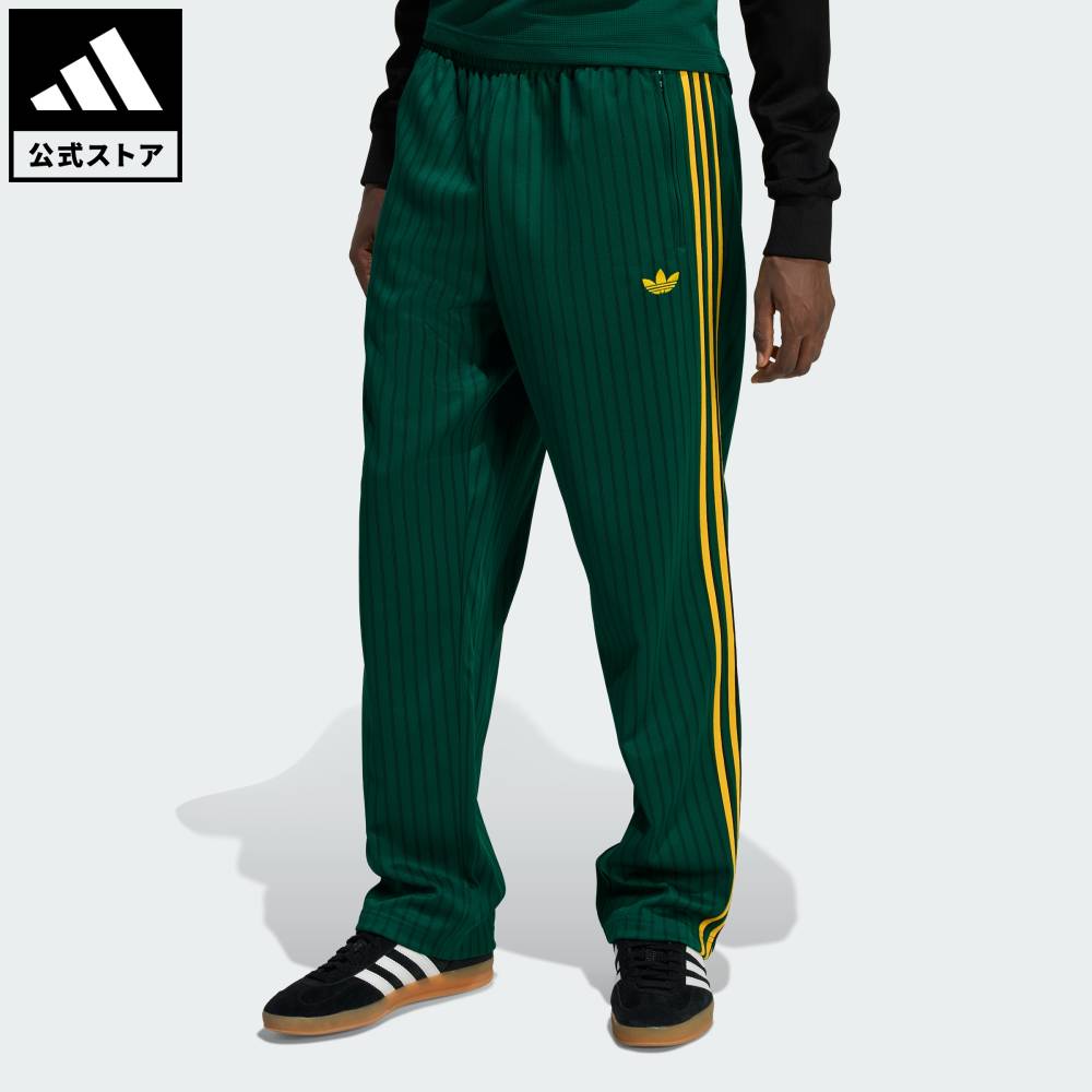 樂天商城 - 【公式】アディダス adidas 返品可 ライフスタイル ファイヤーバード ルーズ ピンストライプ トラックパンツ オリジナルス メンズ ウェア・服 ボトムス 緑 グリーン KE3456