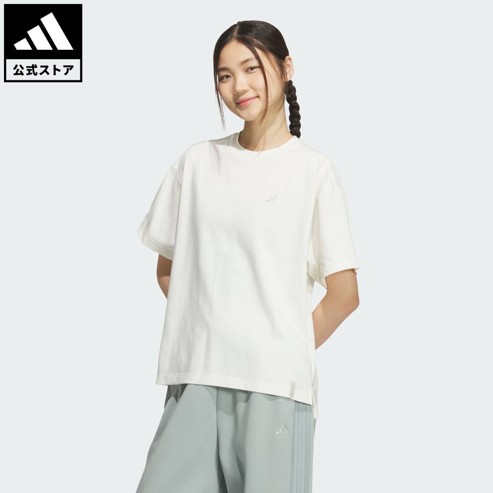 【公式】アディダス adidas 返品可 ライフスタイル エッセンシャルズ プラス スリーストライプス ルーズフィット半袖Tシャツ スポーツウェア レディース ウェア・服 Tシャツ 白 ホワイト KF8256