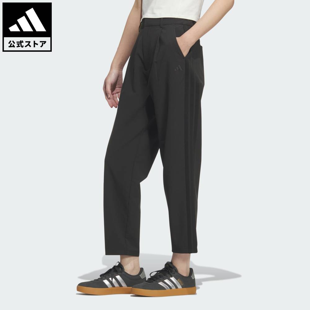 樂天商城 - 【ポイント20倍 5/9 20:00～5/20 23:59】 【公式】アディダス adidas 返品可 ライフスタイル 軽パン ストレッチコミューター軽撥水UVケアパンツ スポーツウェア レディース ウェア・服 ボトムス 黒 ブラック KQ9268 【PT】