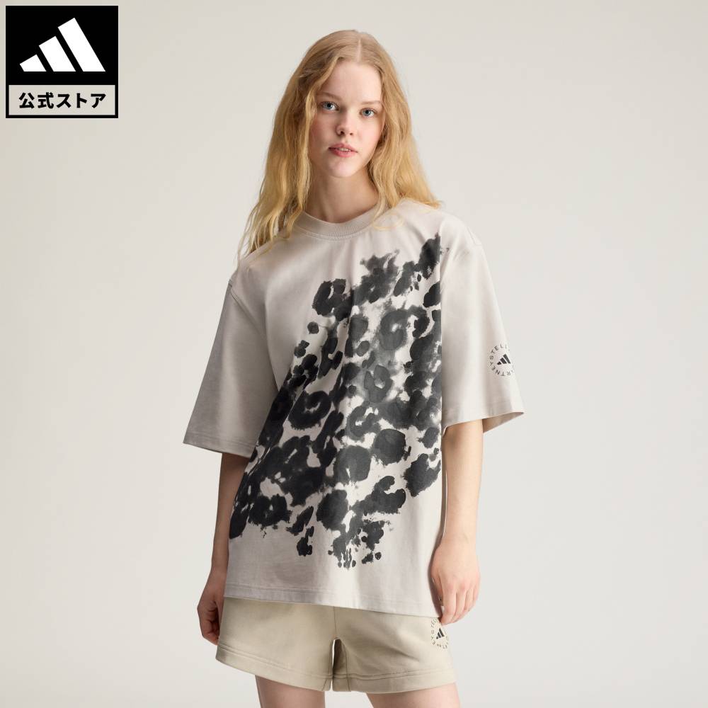 【ポイント20倍 04/29 00:00～05/06 23:59】 【公式】アディダス adidas 返品可 ライフスタイル adidas by Stella McCartney グラフィックTシャツ アディダス バイ ステラマッカートニー レディース ウェア・服 Tシャツ ベージュ JZ0699 【PT】